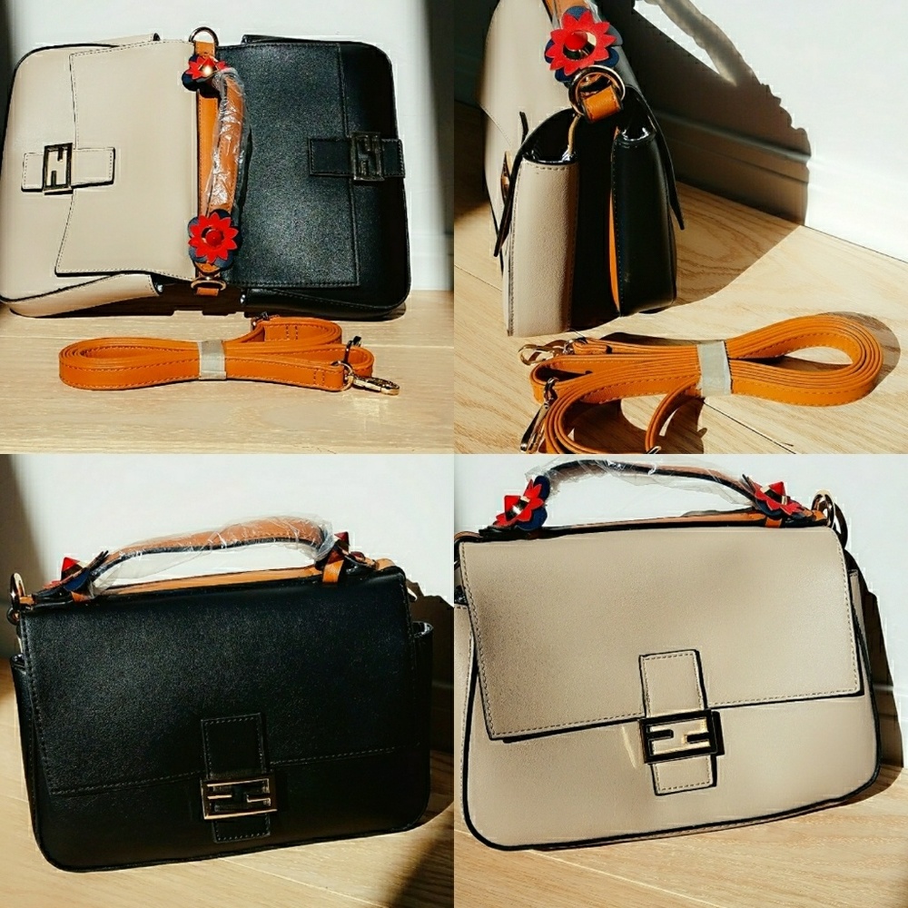 Black and tan purse